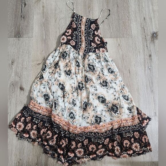 Free People Boho Casablanca Slip Babydoll Mini Dress size XS - Picture 3 of 7